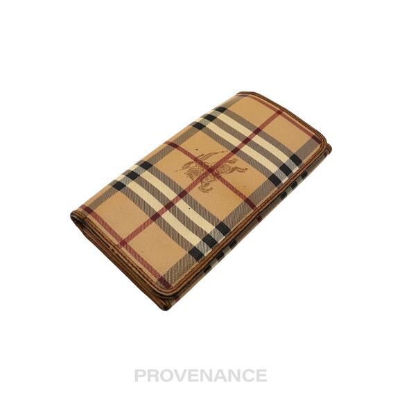 🔴 Burberry Long Snap Wallet - Haymarket Check Brown - Picture 4 of 12